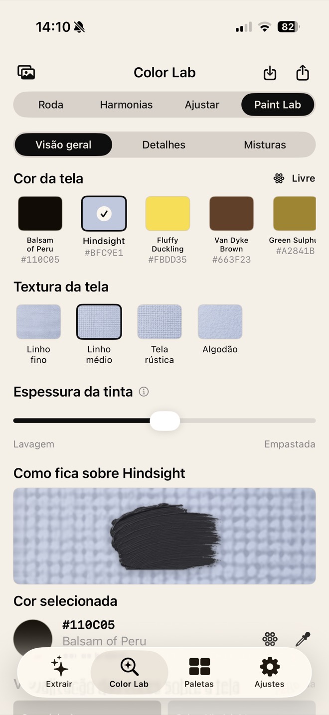 ArtistLab — Paint Lab: how a paint reads over a chosen canvas