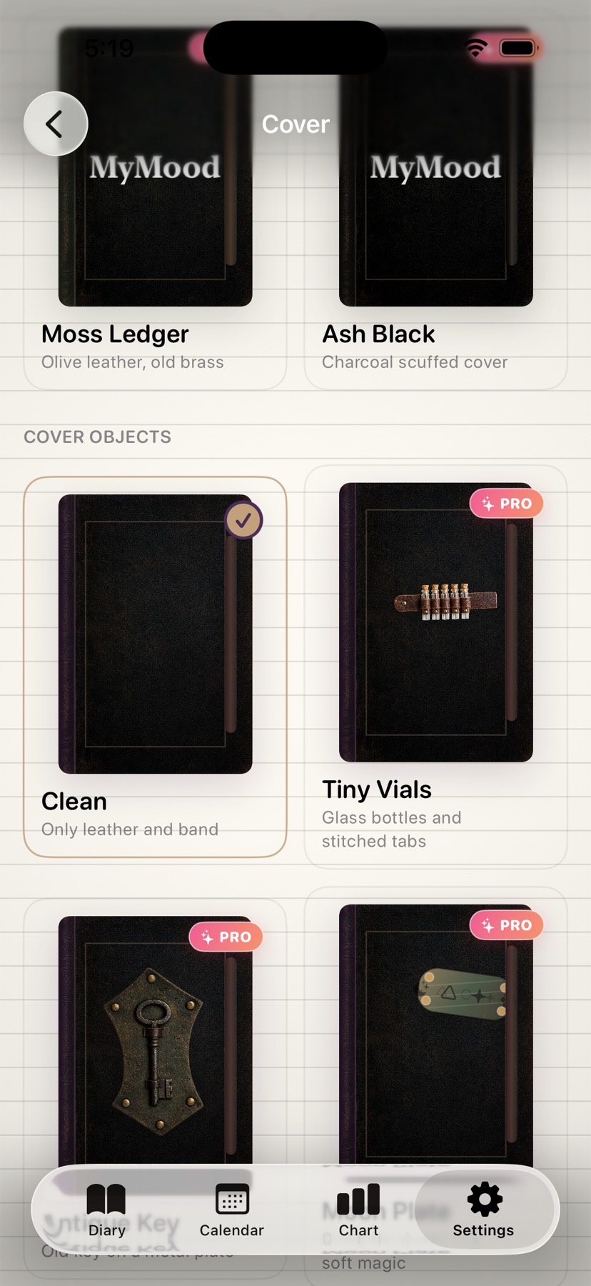 MyMood — Diary Style, with covers, papers, ornaments and rulings